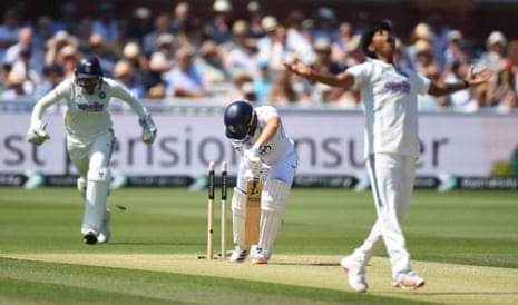 Kranti Gaud celebrates after bowling Alice Capsey.