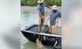 A supplied image obtained on Tuesday, May 14, 2024, shows a four metres long crocodile that was captured at Cardwell Marina, north of Townsville, Monday, May 13, 2024.