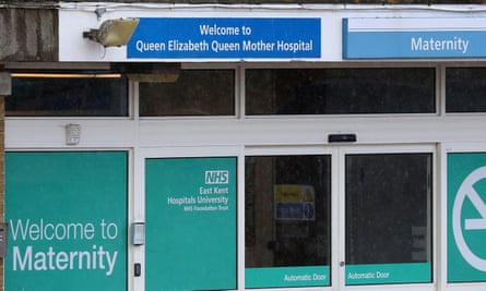 The entrance of Queen Elizabeth the Queen Mother Hospital in Margate, Kent, which was the subject of a damning report into its maternity service.