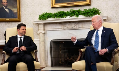 Biden with Zelenskiy at the White House in September last year. The Ukrainian president expressed gratitude for the new round of military aid.