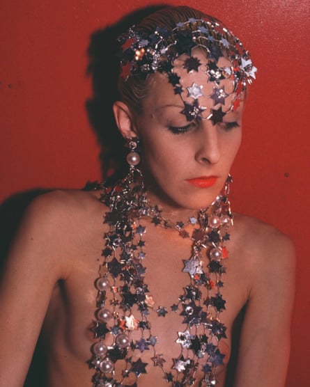 Nan Goldin Greer modeling jewlery, NYC, 1985