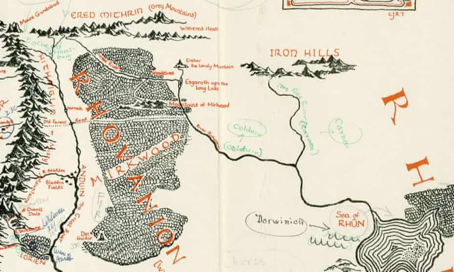 Tolkien S Annotated Map Of Middle Earth Discovered Inside Copy Of Lord Of The Rings Jrr Tolkien The Guardian Pauline Baynes Map Of Middle Earth