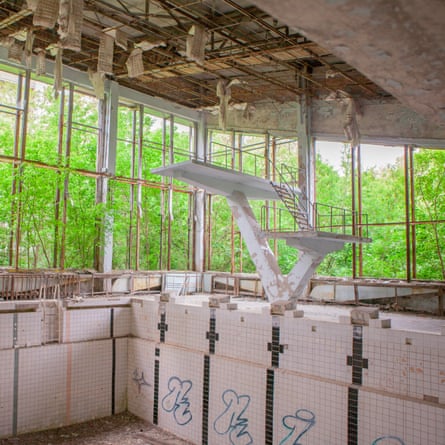 An abandoned swimming pool in Pripyat.