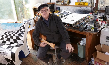 Artist and illustrator Ralph Steadman in his studio at home in Maidstone, Kent.