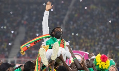 'We never gave up': Senegal coach Cissé celebrates Africa Cup of Nations win – video