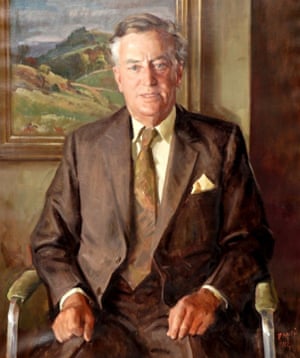 William Dargie’s 1981 portrait of Joh Bjelke-Petersen is on sale for $20,000-$40,000.