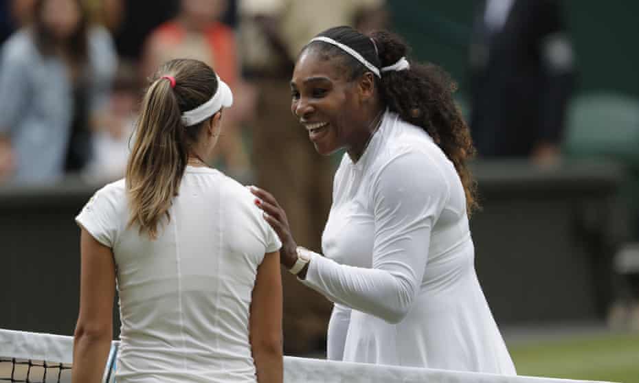 Serena Williams after beating Viktoriya Tomova in the second round at Wimbledon – the American reached the final following her return to the Tour after childbirth.