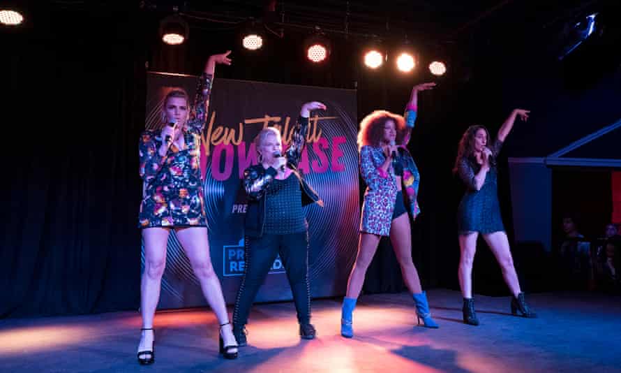 Left to right: Busy Philipps, Paula Pell, Renée Elise Goldsberry and Sara Bareilles in Girls5Eva.