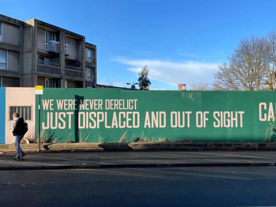 Construction hoarding outside Park Hill.
