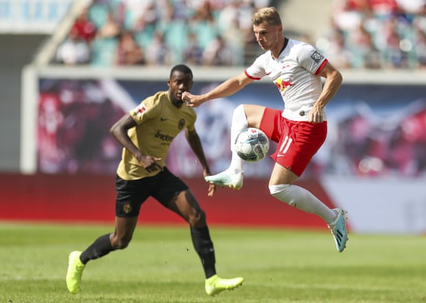 Werner in action against Eintracht Frankfurt.