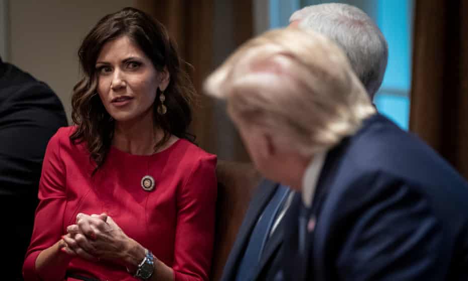Kristi Noem and Donald Trump at the White House on 16 December 2019 in Washington DC.