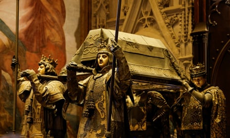 The mausoleum of Christopher Columbus in Seville Cathedral.
