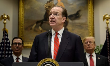 David Malpass speaks after Donald Trump announced his candidacy to lead the World Bank in February 2019.