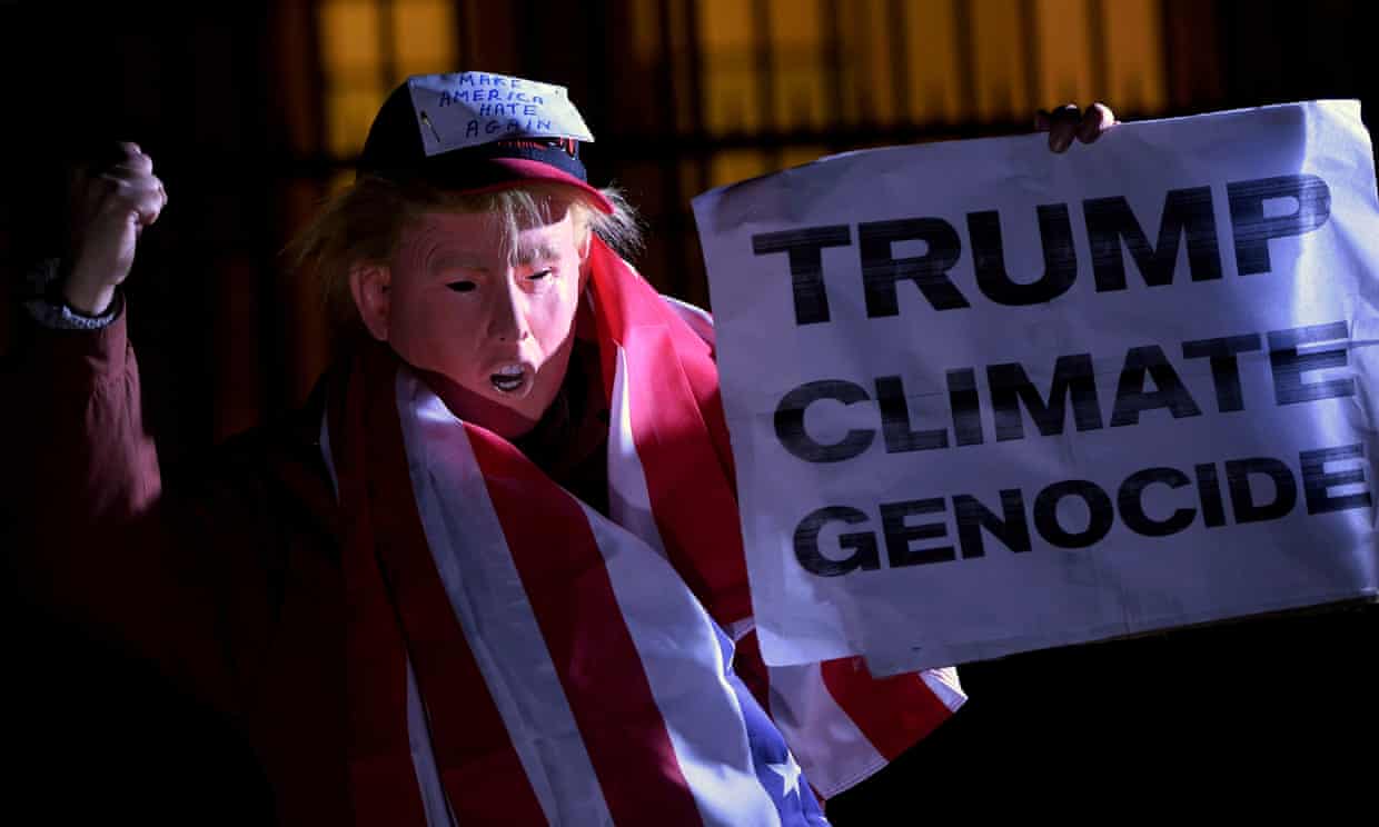A November 2016 in London against Donald Trump’s views on climate change.