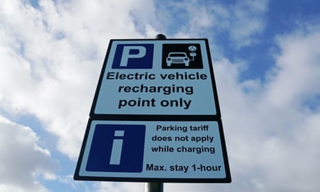 Signage at an electric vehicle charging point