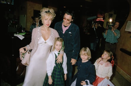 Princess PremierePaula Yates, Michael Hutchence and Paula’s children attend a charity premiere after-party for ‘A Little Princess’ at Planet Hollywood in London, 5th February 1996. (Photo by Dave Benett/Getty Images)