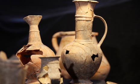 Researchers found pottery vessels at the site that resembled poppy flowers.