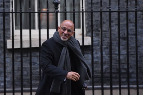 Nadhim Zahawi, the Conservative party chair, in Downing Street earlier today.