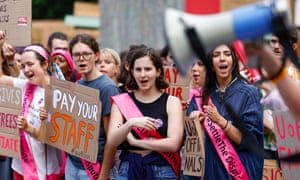 Students protest amid the UCU's marking boycott Photograph: Jeff J Mitchell/Getty Images