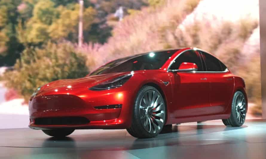 Elon Musk Tesla Model 3 To Roll Off Production Line Two Weeks Early Tesla The Guardian Elon Musk Tesla Model 3 To Roll Off Production Line Two Weeks Early Tesla The Guardian