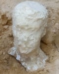Alabaster head found with  sarcophagus
