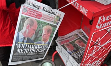 Evening Standard newspaper placed out for distribution