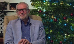 Jeremy Corbyn delivering his Christmas message.
