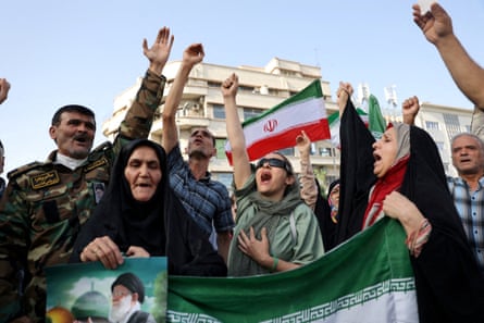 Protesters waving flags