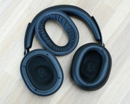A detached ear cushion on the Sony WH-1000XX the Collexion headphones.
