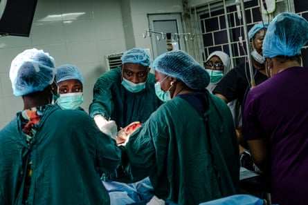 Dr Olusola Togunde and his team performed an emergency hysterectomy for Lawal Arinola