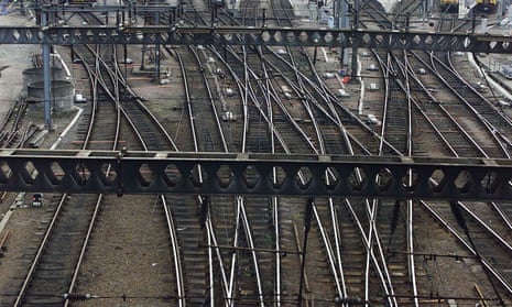 Railway lines outside King's Cross station, London