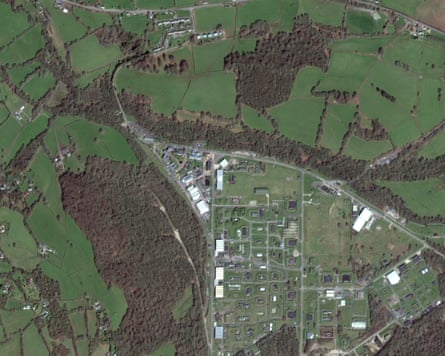 Satellite imagery of the BAE Systems complex in Glascoed, Wales, in 2024
