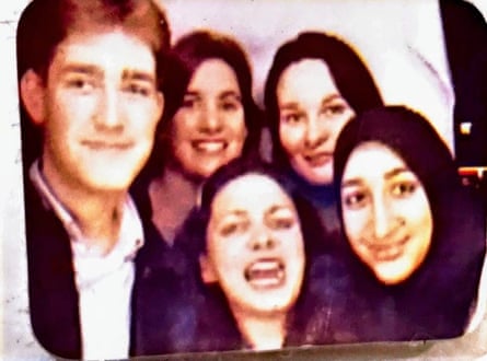 Remona Aly (right) and her university friends, in 1997.