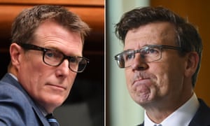 Attorney general Christian Porter (left) and acting immigration minister Alan Tudge. Allegations about the MPs’ conduct were aired on the ABC’s Four Corners program last month.
