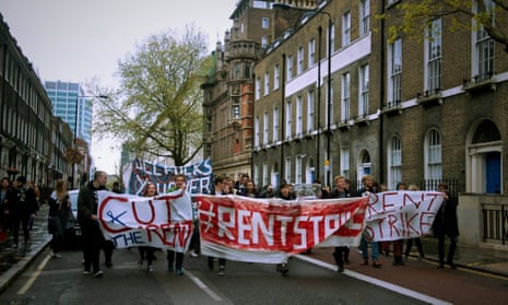 May 2016 UCL student rent strike protest