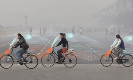 Daan Roosegaarde’s anti-smog bicycles.