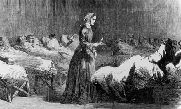 Florence Nightingale tending the sick and dying