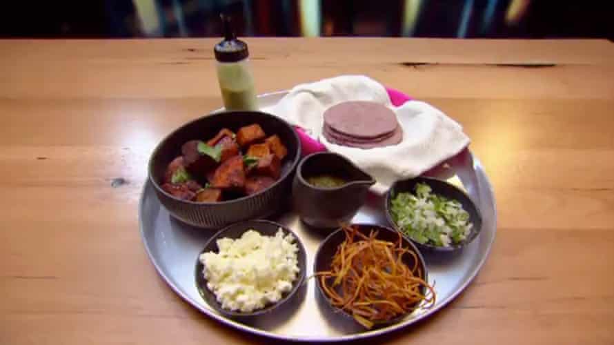 A taco plate in MasterChef