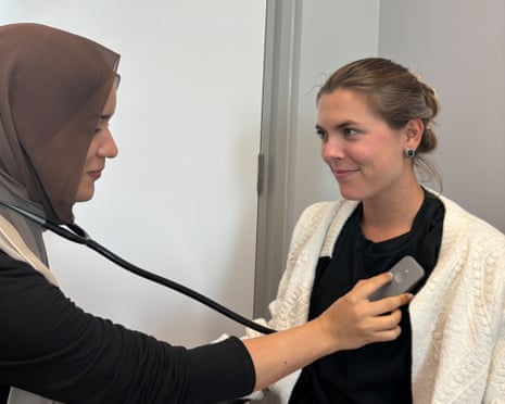 AI stethoscope in use