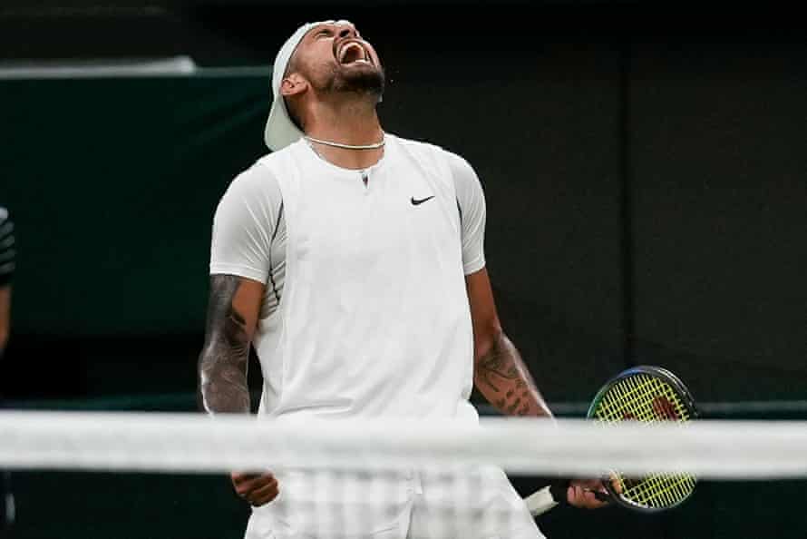Nick Kyrgios celebrating