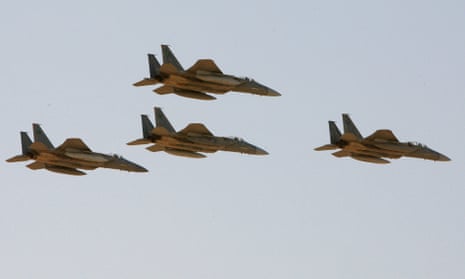 Saudi Aradian jets fly past