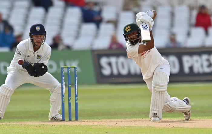 Haseeb Hameed on his way to his century.