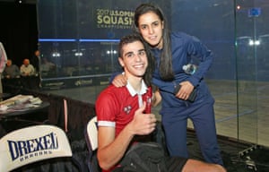 US Open squash champions Ali Farag and Nour El Tayeb.
