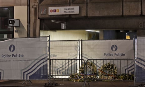 An entrance of the Maelbeek metro station, where suicide bomber Khalid el-Bakraoui launched his attack.