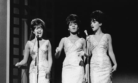 Ronnie Spector, Estelle Bennett and Nedra Talley on stage in 1963.