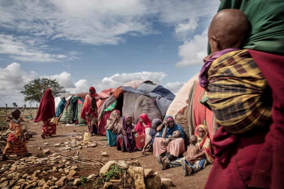 A camp for people in search of food, water and healthcare on the outskirts of Baidoa.