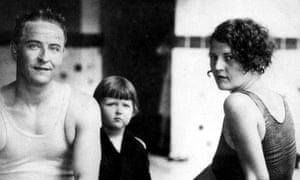 F Scott Fitzgerald with his wife Zelda and their daughter, Scottie, in 1927.