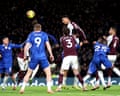 Ollie Watkins scores Aston Villa’s winning goal against Chelsea.