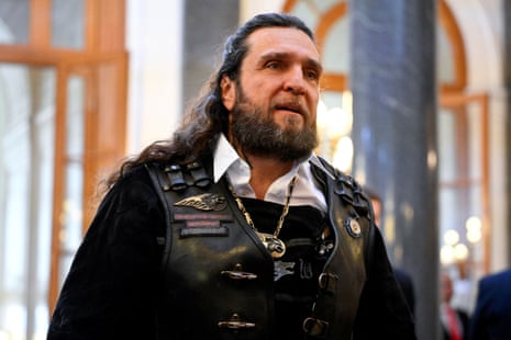 Alexander Zaldostanov also known as "Khirurg" (The Surgeon), a leader of the Night Wolves bikers' club arrives to Russia's president-elect Vladimir Putin inauguration ceremony at the Kremlin in Moscow, Russia.