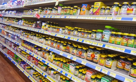 Supplements for sale on supermarket shelves